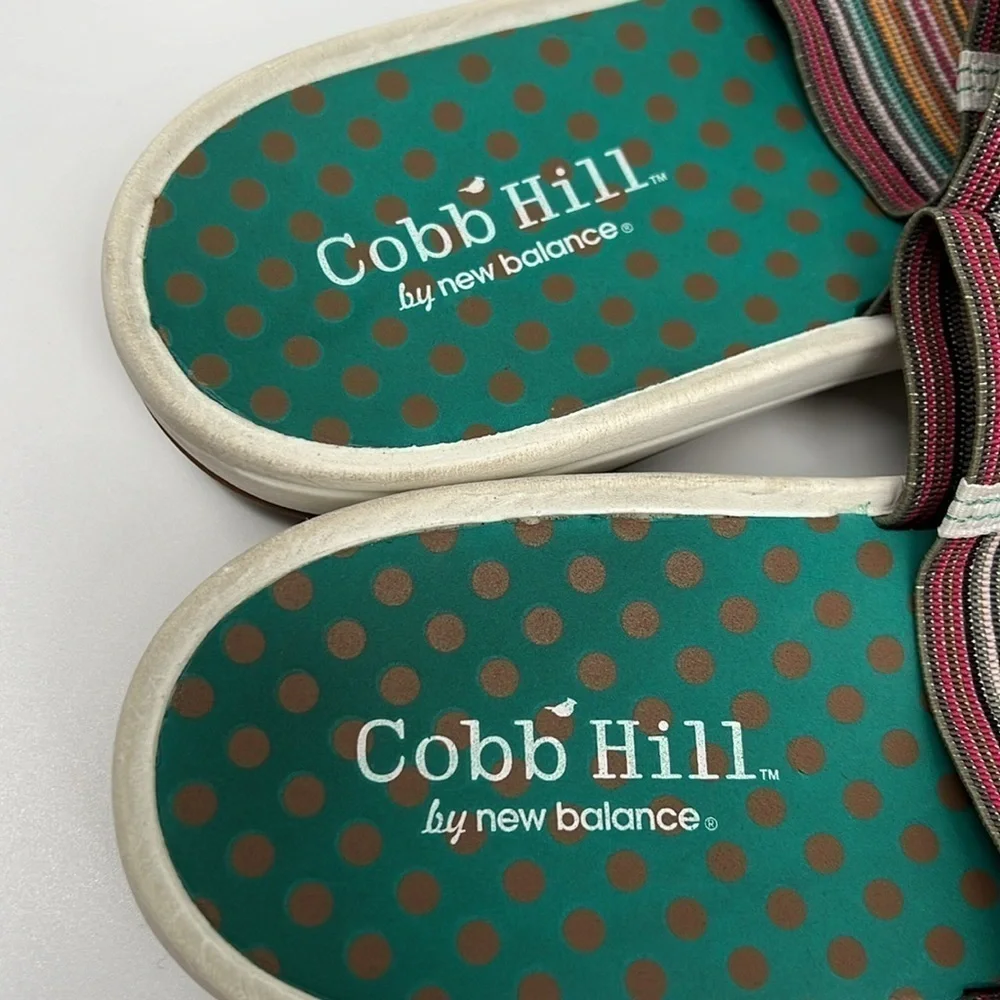 Cobb Hill by New Balance Multi Color Striped Jeanine Thong Wide‎ Band Sandal 11M